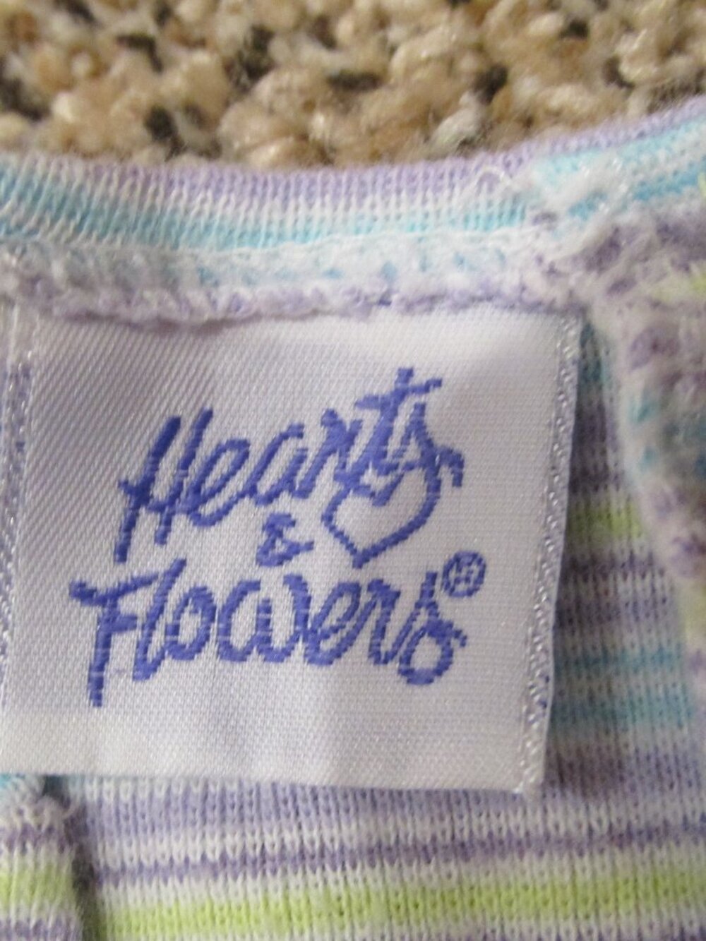 Hearts &‎ Flowers Sleeveless Romper Toddler Girls Size 24M Purple Striped Floral - Picture 3 of 6
